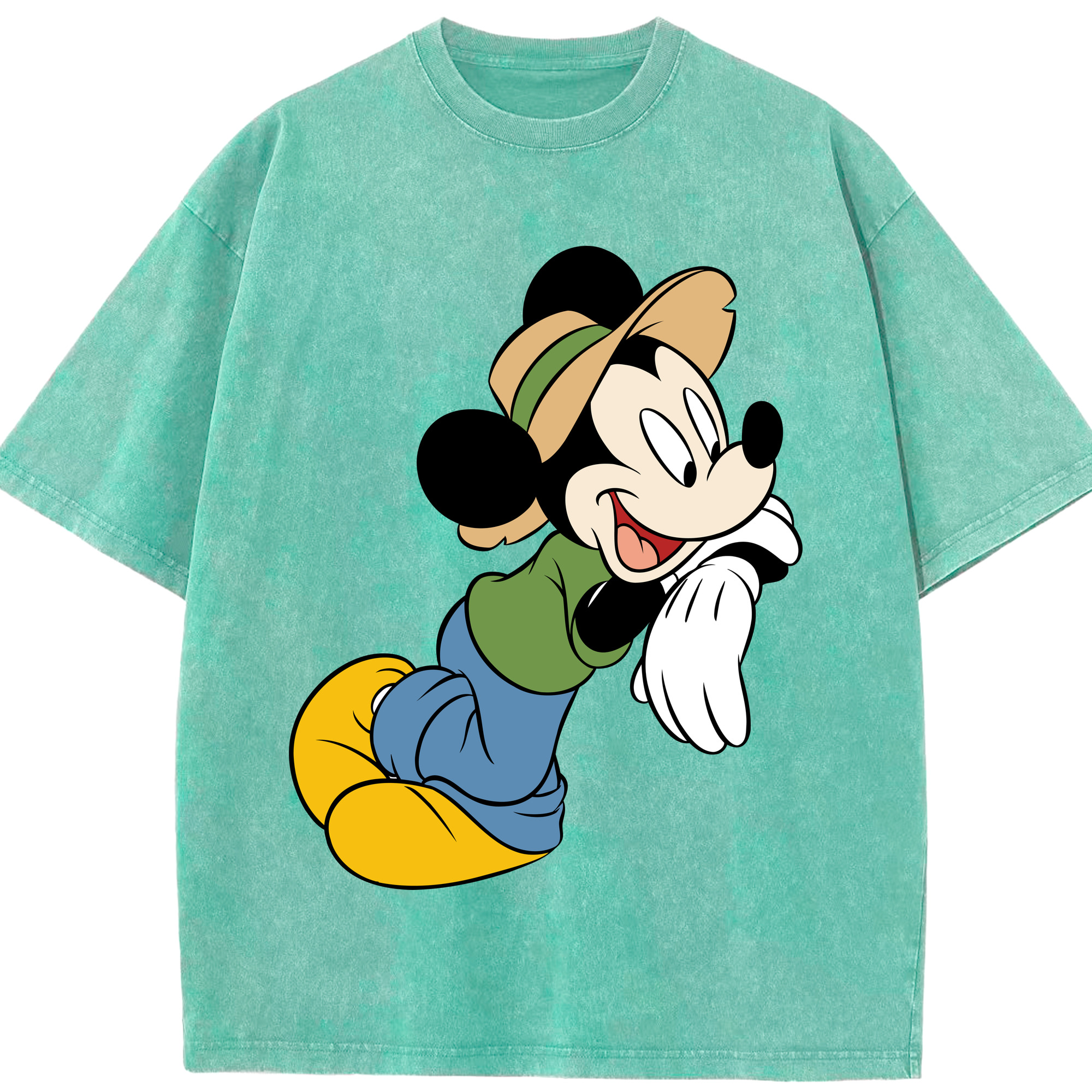 （画像用） ミッキーマウス Mickey Mouse 綿100% ヴィンテージ風 半袖Tシャツ（フロントプリント）